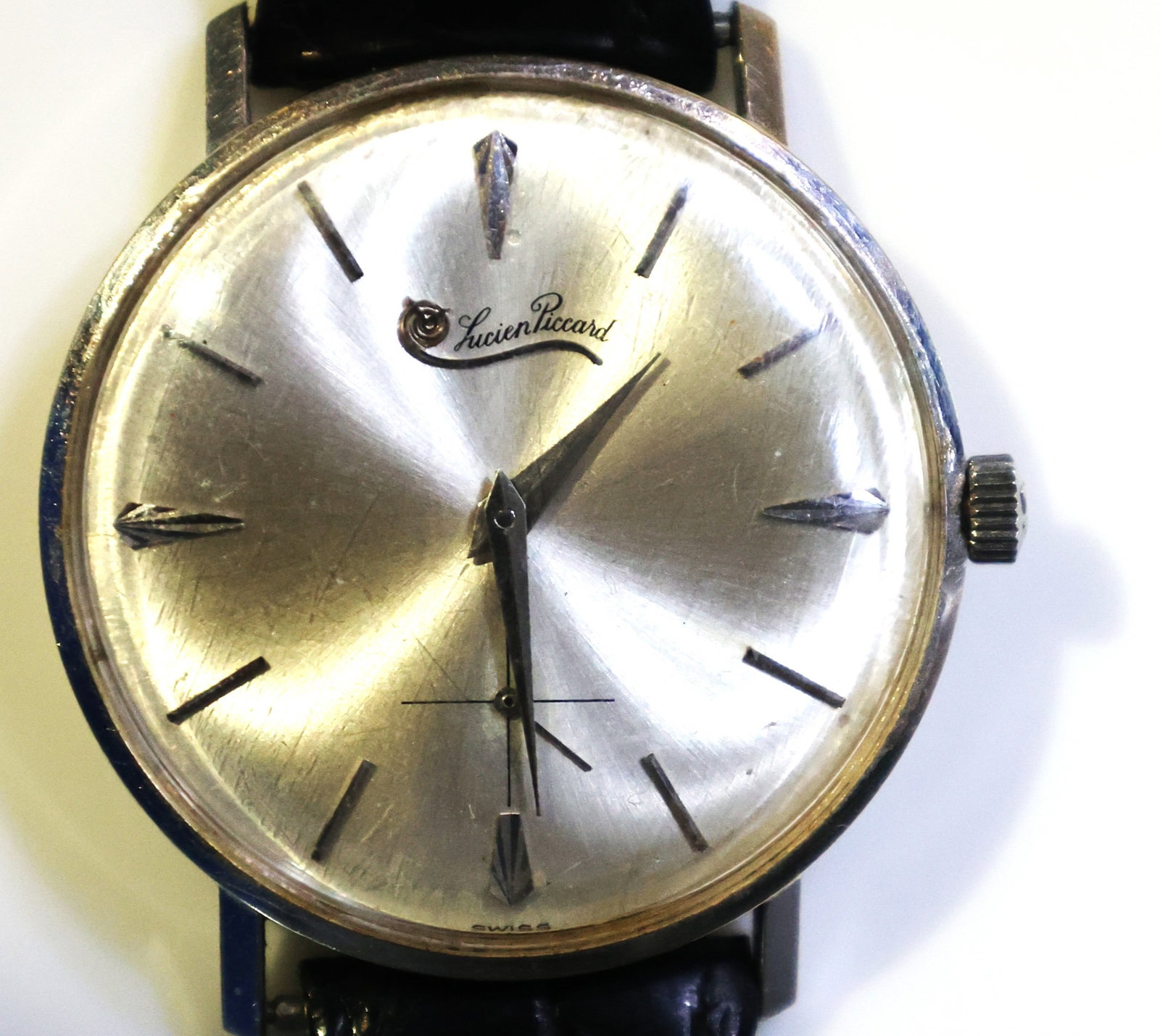14K White Gold Lucien Piccard Vintage Wrist Watch - Works Fine: Size: Face Dial 1 1/4 inch diameter ; 14K White Gold Lucien Piccard Vintage Wrist Watch - Works Fine. Fully Marked 14K, Estate Watch, All Original.