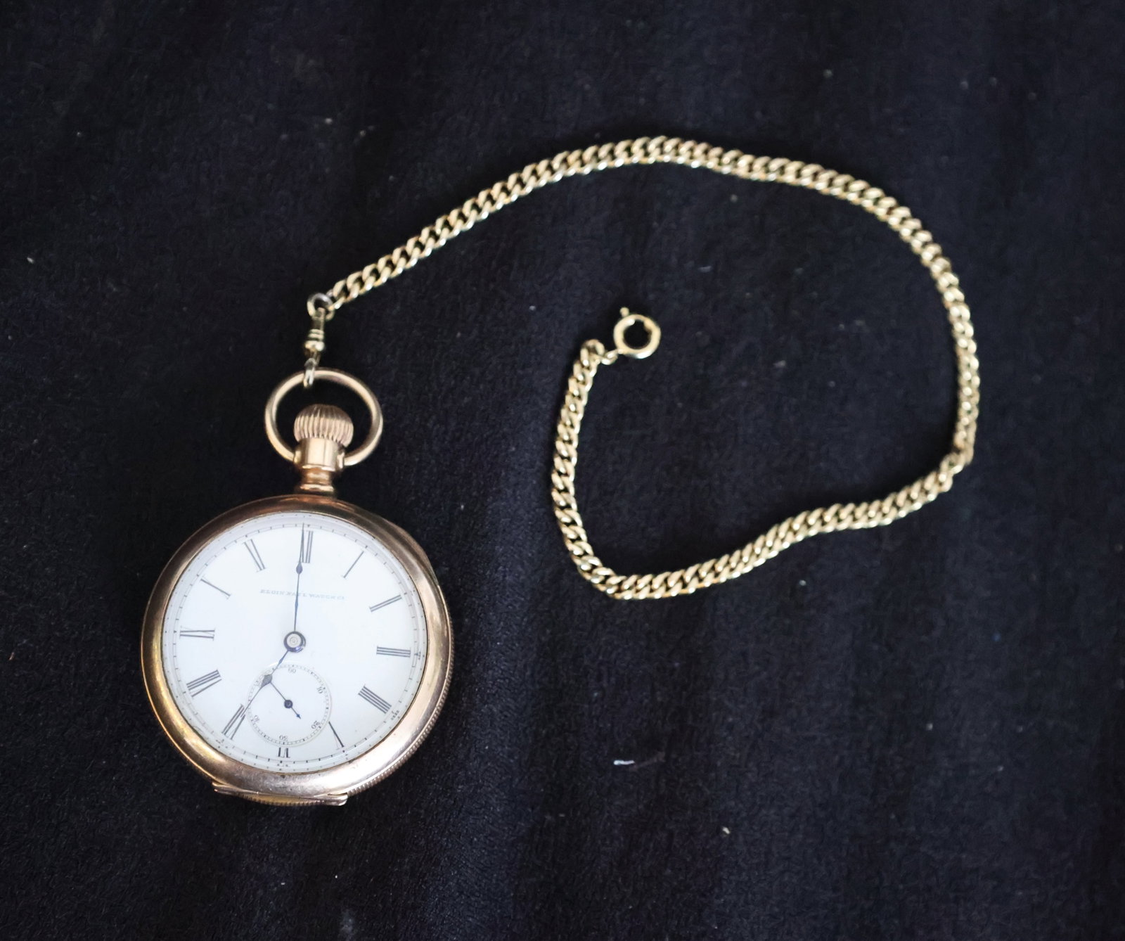 Elgin National Watch Co. Gold Filled Pocket Watch with Gold Filled Fob Chain - Working (1 of 8)