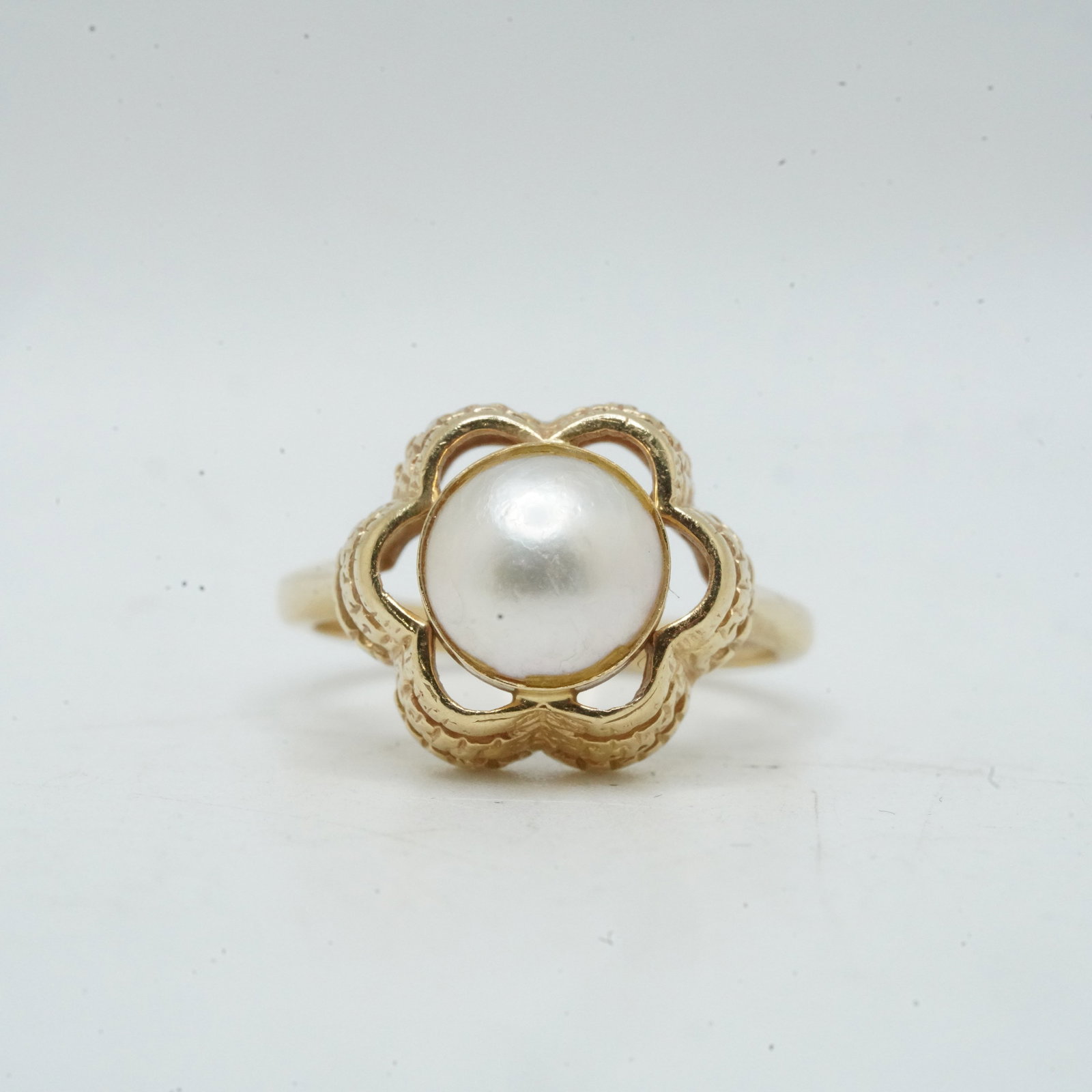 14K Gold 2.64 DWT Freshwater Pearl Ring Size 7 , 3/4 in. x 1/2 in.: 14K Gold 2.64 DWT Freshwater Pearl Ring Size 7 , 3/4 in. x 1/2 in.