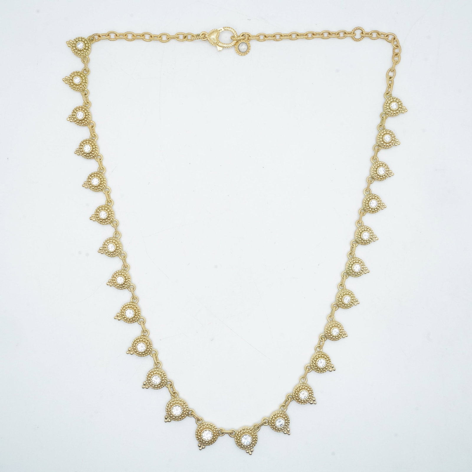 .925 Sterling Silver 51.66 Grams, JUDITH RIPKA Vermeil with CZ Dew Drop Necklace 20 inches: .925 Sterling Silver 51.66 Grams, JUDITH RIPKA Vermeil with CZ Dew Drop Necklace 20 inches length x 3/8 in.