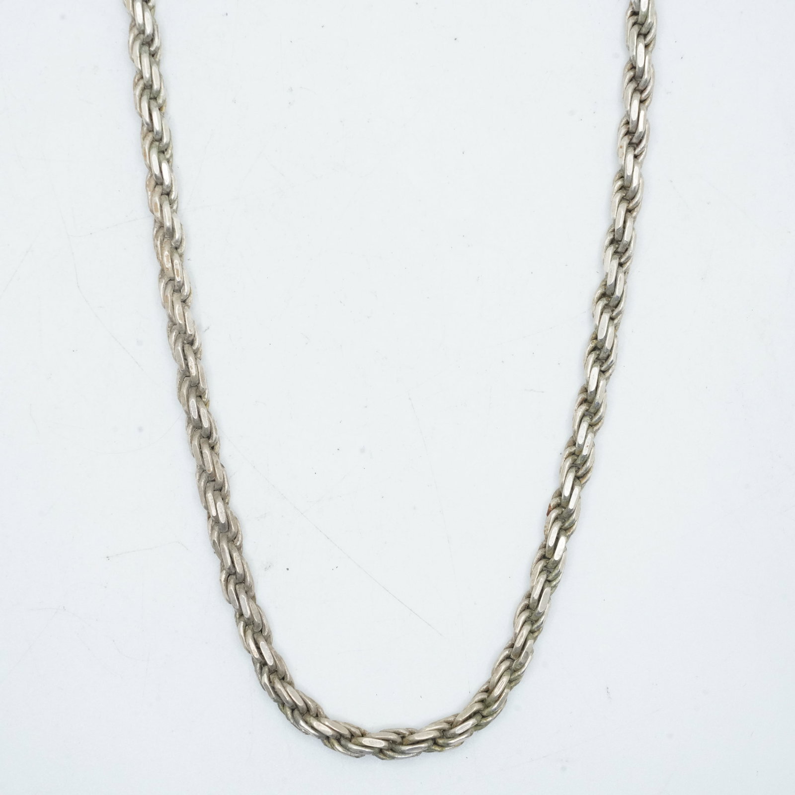 35.18 Grams .925 Sterling Silver Italy Rope Twist Chain , 20 inches x 1/4 in. (1 of 11)