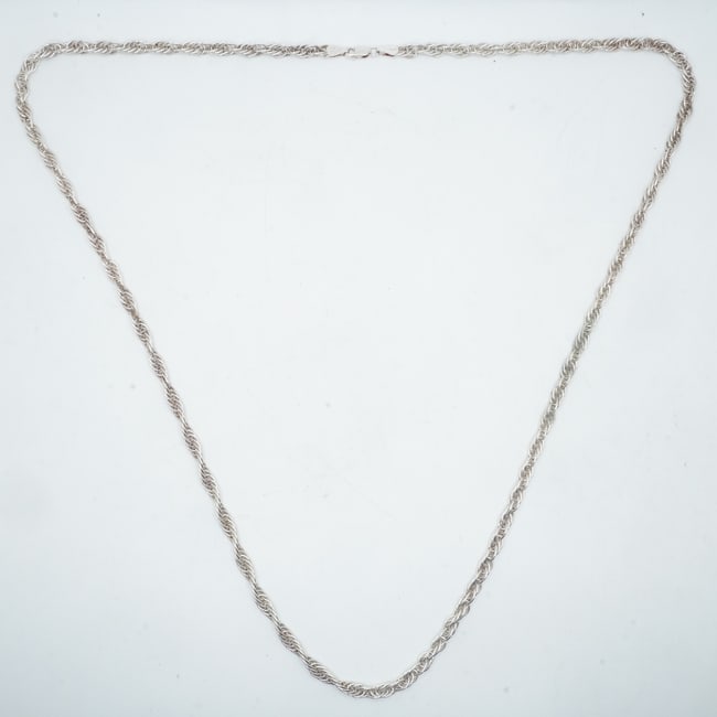 30.95 Grams .925 Sterling Silver Italy Milor Rope Chain 30 inches x 1/4 in.: 30.95 Grams .925 Sterling Silver Italy Milor Rope Chain 30 inches x 1/4 in.