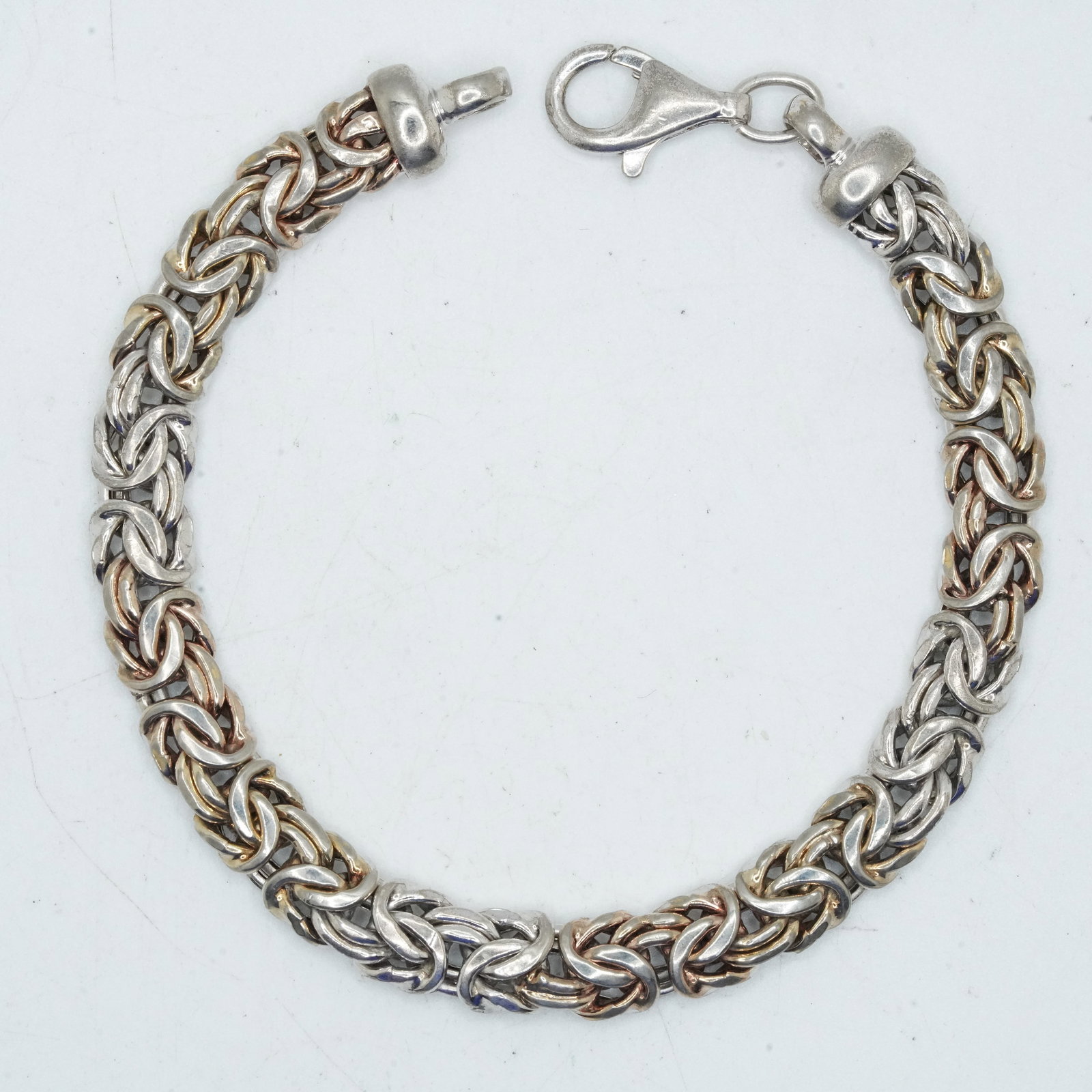 16.28 Grams .925 Sterling Silver Milor Italy Byzantine Bracelet , 8 in. x 1/4 in. (1 of 11)