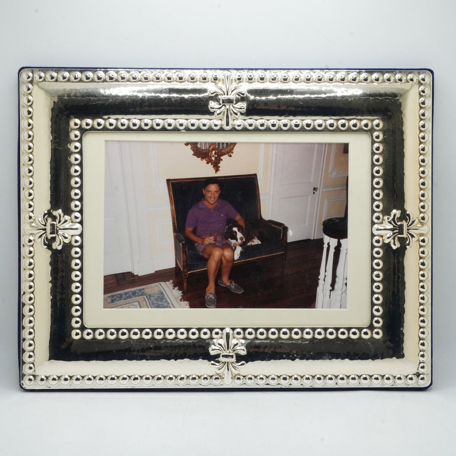 Sterling Silver Wide Picture Frame , inner size 7 in. x 5 in.; outer size 9 1/4 in. x 7 1/4 in.: Sterling Silver Wide Picture Frame , inner size 7 in. x 5 in.; outer size 9 1/4 in. x 7 1/4 in.