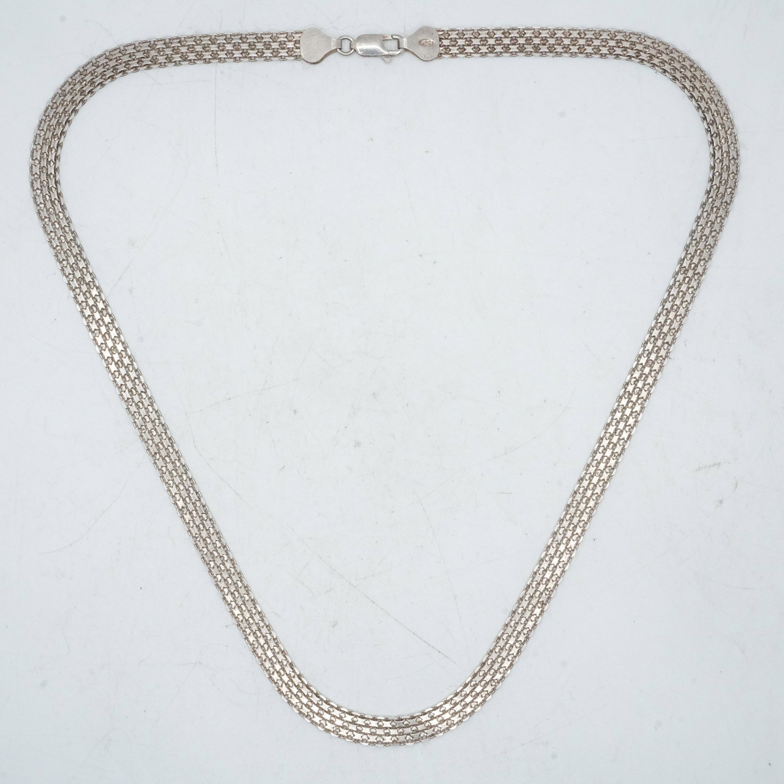 15.24 Grams .925 Sterling Silver Italy Mesh Necklace 18 in. x 1/4 in.: 15.24 Grams .925 Sterling Silver Italy Mesh Necklace 18 in. x 1/4 in.