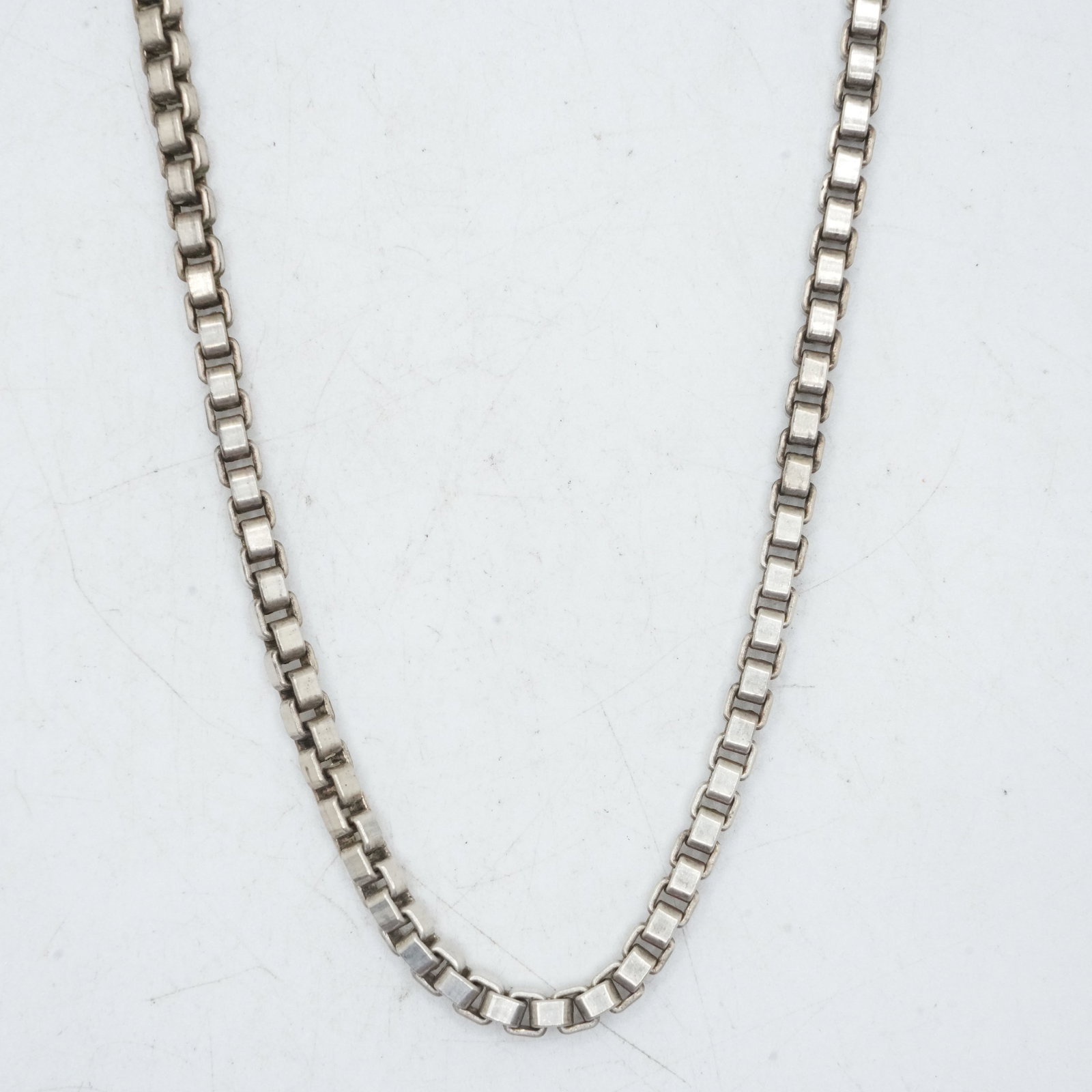 39.00 Grams .925 Sterling Silver TIFFANY & CO Box Link Necklace 18 1/4 in. x 1/4 in. (1 of 12)