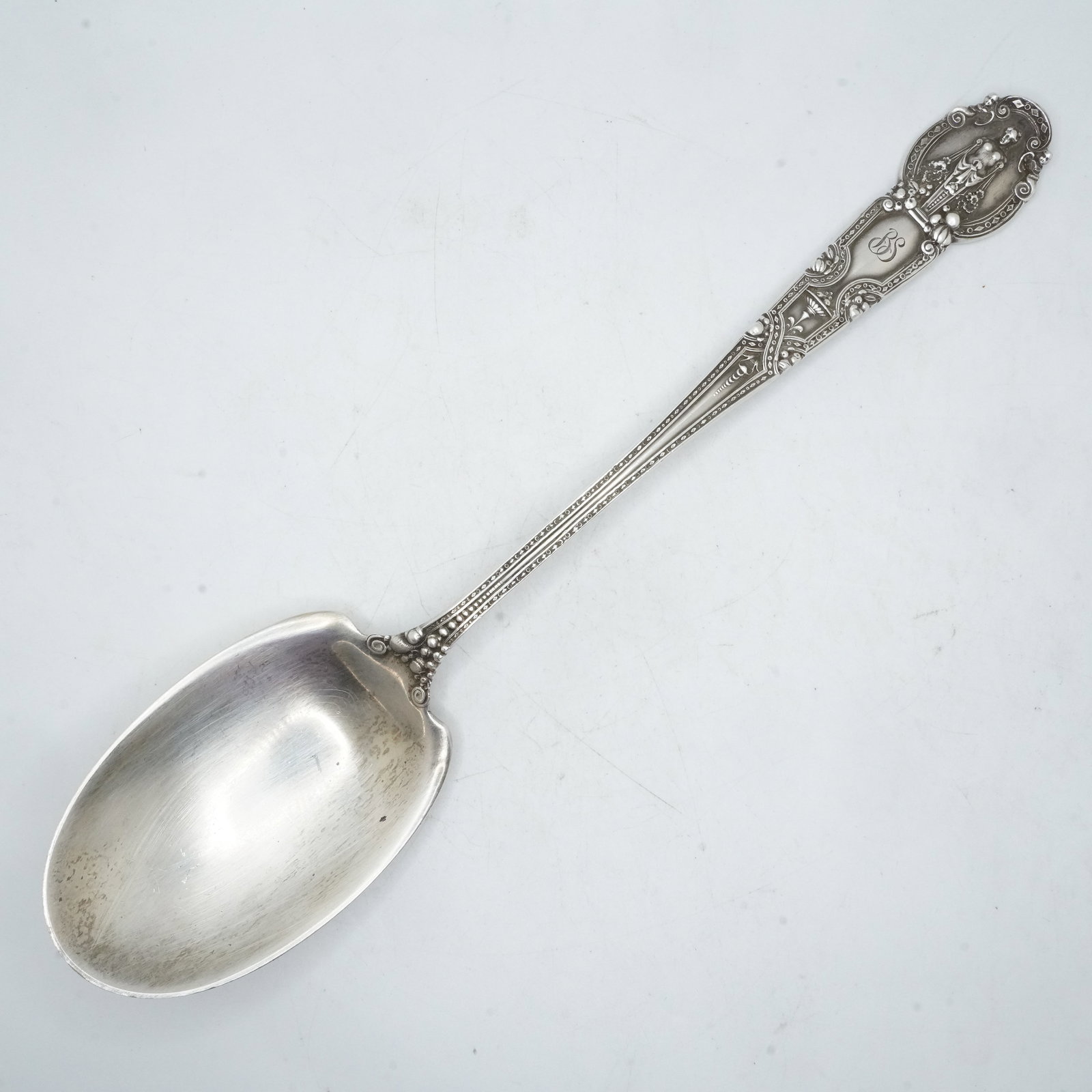 127.43 Grams Sterling Silver TIFFANY & CO Renaissance Tomato Spoon 10 inches x 2 1/4 in. (1 of 13)