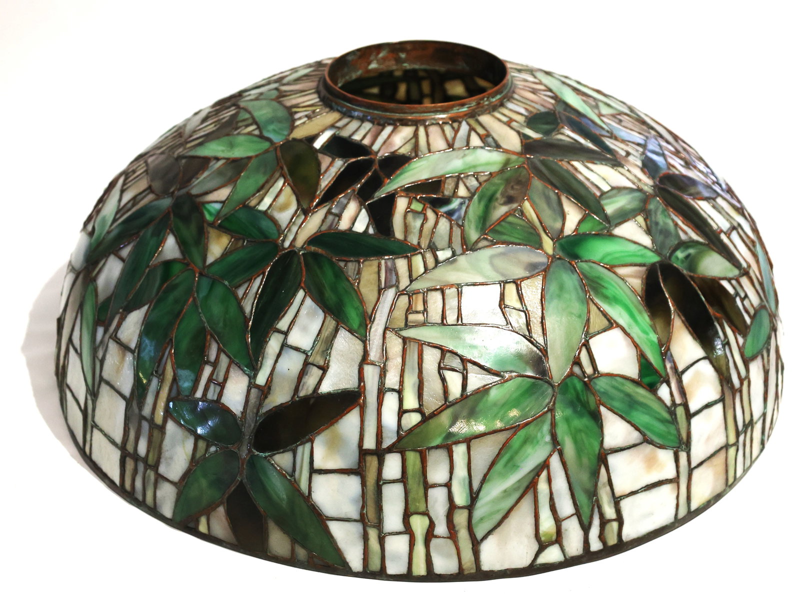 Tiffany Studios Leaded Glass Bamboo Table Lamp Signed Shade and Signed Base - 9