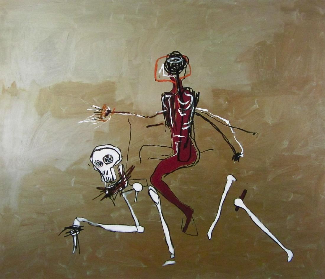 Riding with Death (1988), Giclee Print, Jean-Michel: Original Edition Giclee on premium paper, 2012. Paper Size: 18" x 18." Unsigned and unnumbered. Published by Artestar . Excellent Condition; never framed or matted.