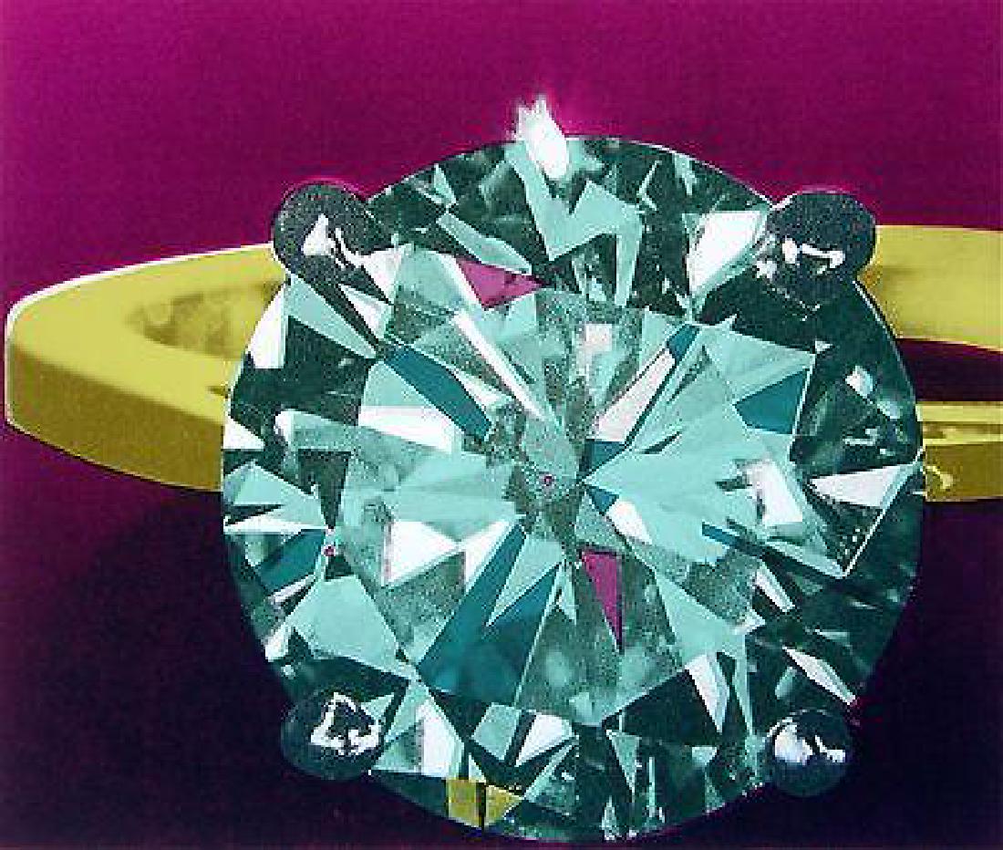 Diamond Ring, Ltd Ed Silk-screen, Richard Bernstein: Original Limited Edition Silk-screen on Vellum paper, 1977. Edition Size: 200. Paper Size: 26" x 30." Signed and numbered in pencil. Published by Modern Masters. Excellent Condition; never framed or m