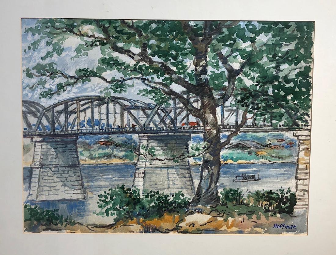 Oscar Hoffman Watercolor of the Ohio River (1 of 1)