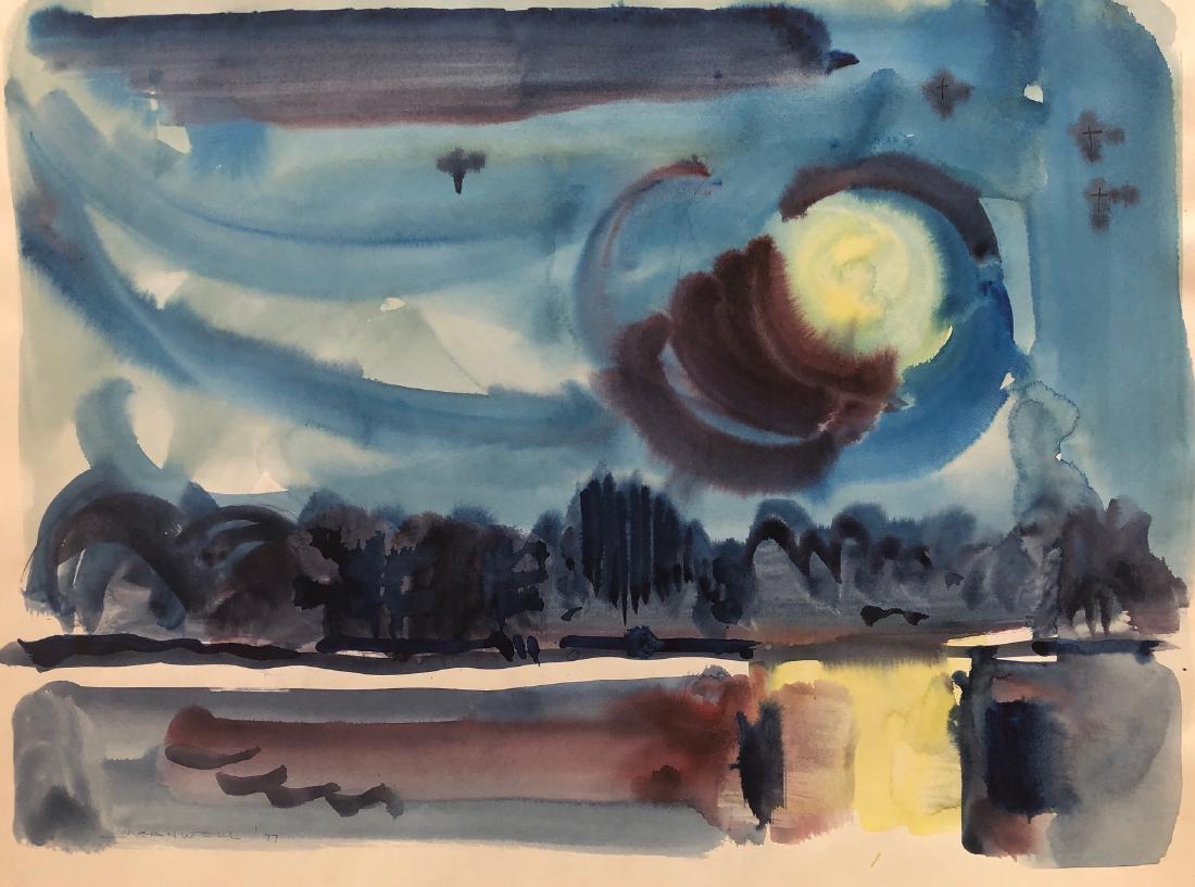 Jack Meanwell Watercolor, "Landscape #400" (1 of 2)