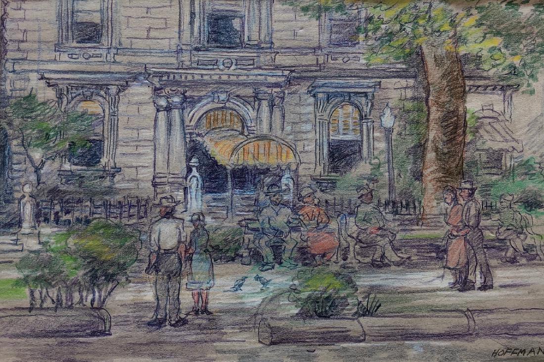 Oscar Hoffman Pencil and Pastel: sight 16.5" wd. x 11" ht. Provenance: the collection of the Art Academy of Cincinnati