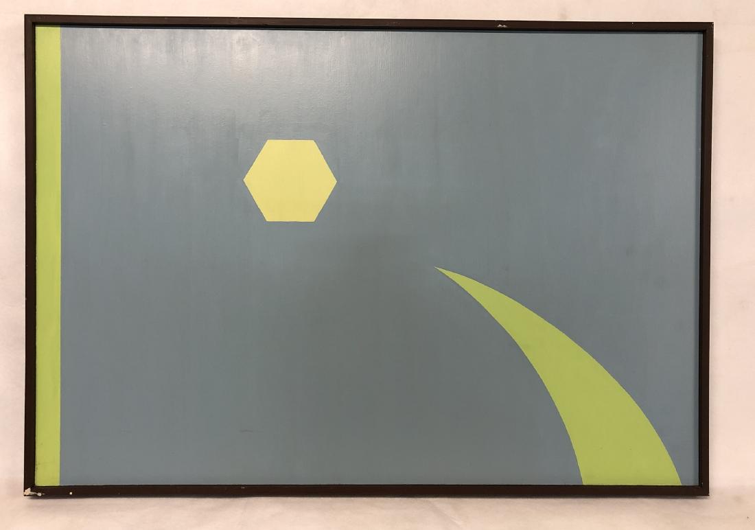 William Downing Abstract Color Field Painting,: 34" wd. x 24" ht. Acrylic on masonite. Housed in simple wood frame. 1968 Downing, an electrical engineer, executed his entire body of work from 1967-19