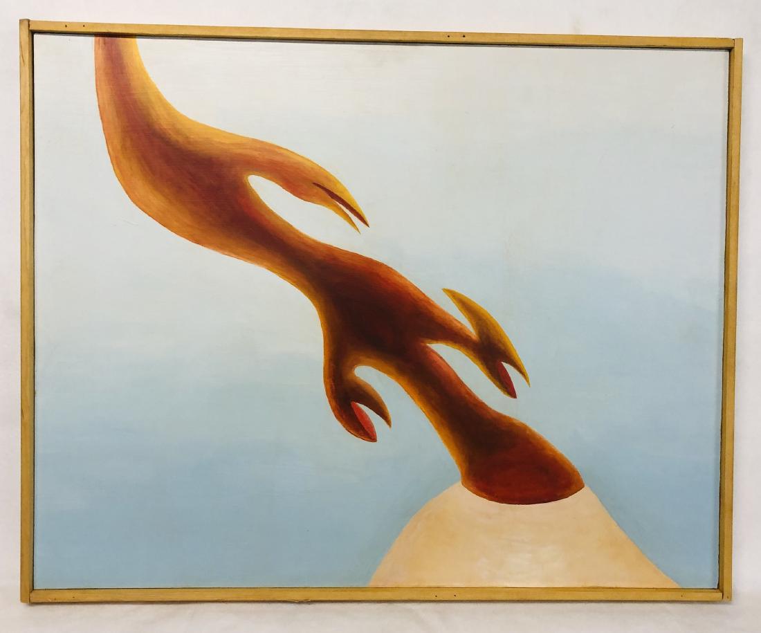 William Downing Abstract Color Field Painting, Untitled: 34" wd. x 24" ht. Acrylic on masonite. Housed in simple wood frame. 1968 Downing, an electrical engineer, executed his entire body of work from 1