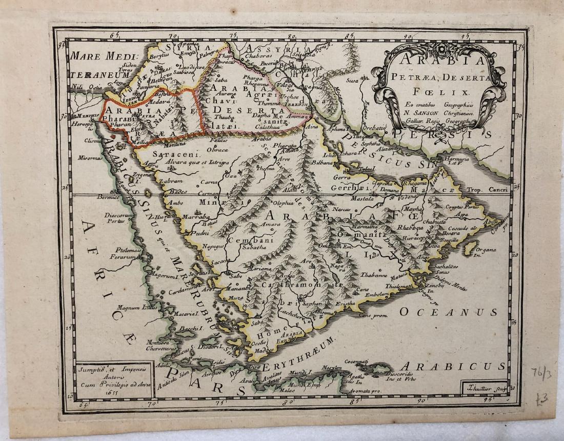 Antique Map: Arabia Petrea: Sanson map of Arabia Petrea Felix.