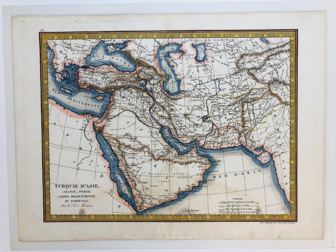 Antique Map: Perse Turquie D'Asie Arabie et Caboul,: 14.5" wd. x 11" ht.