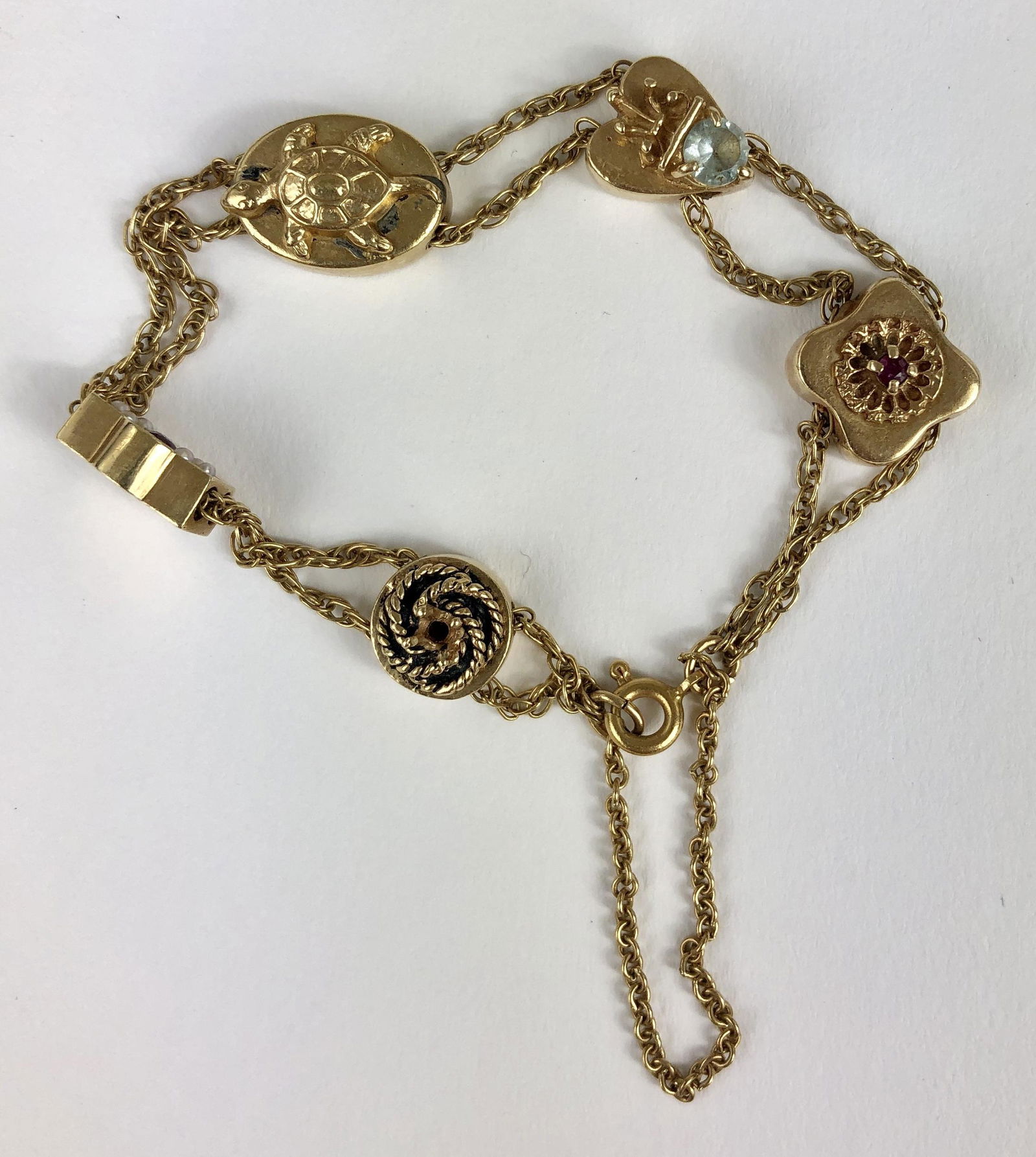 Victorian 14K Gold Slide Charm Bracelet, 6.80 dwt. (1 of 2)