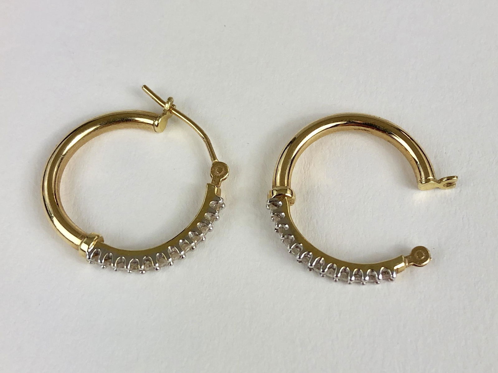 10K Gold Earrings with Single Cut Diamonds (1 of 1)