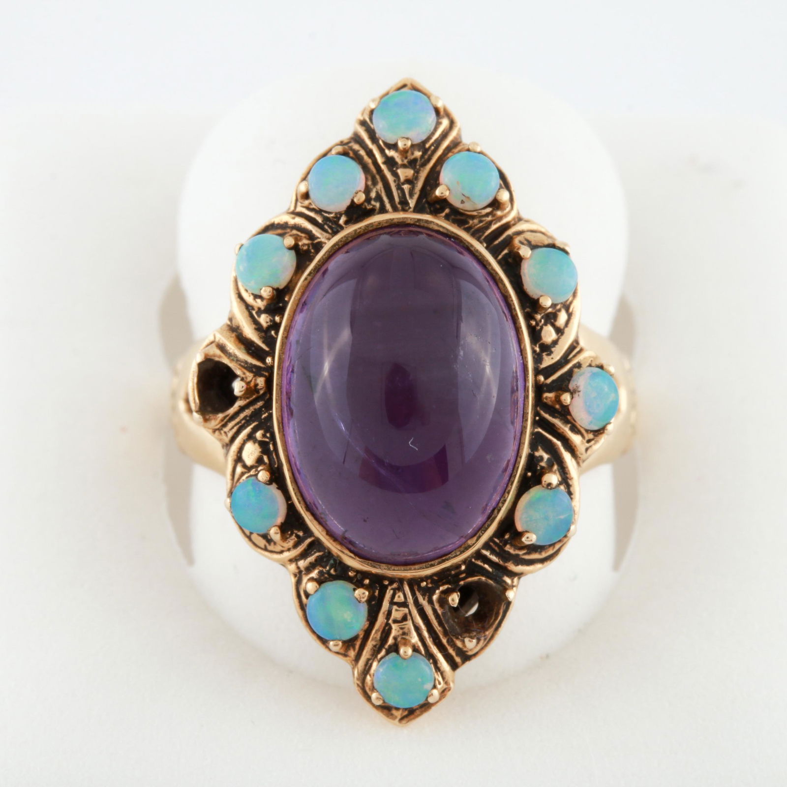 14K Yellow Gold Amethsyt and Opal Ring (1 of 5)