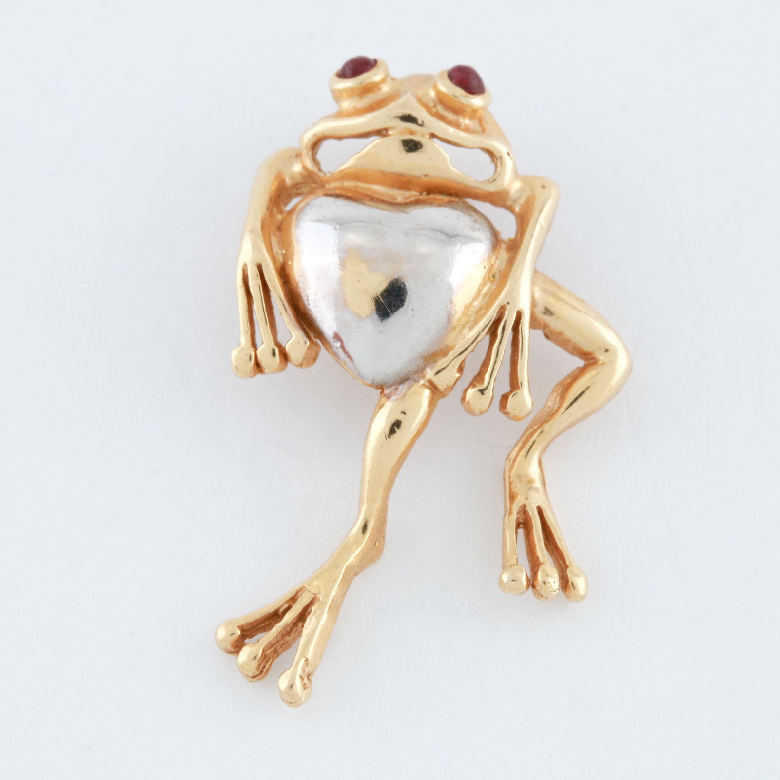14K Yellow and White Gold Ruby Frog Pendant (1 of 4)