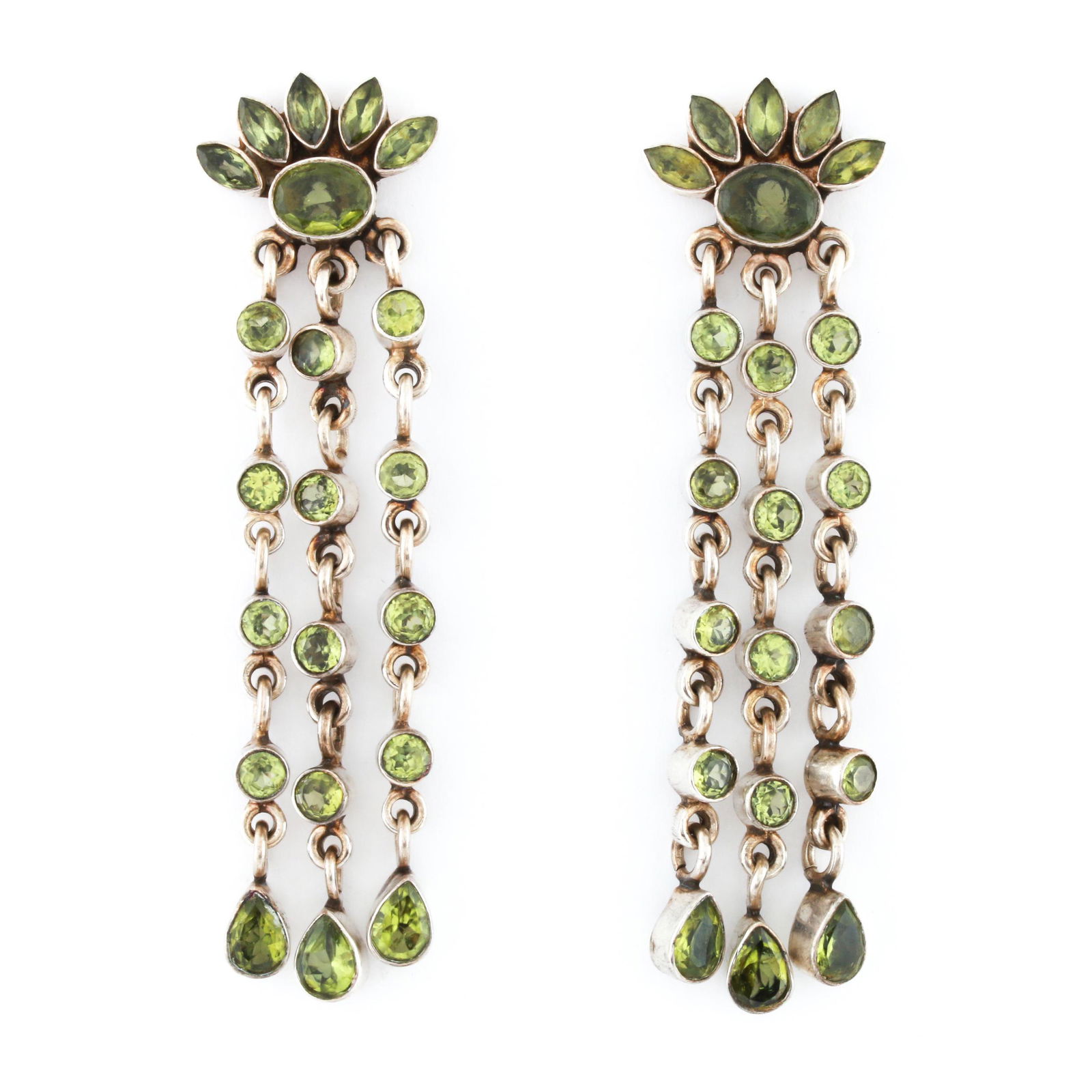Sterling Silver Peridot Dangle Earrings (1 of 5)