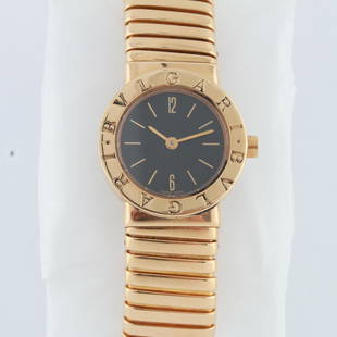 Bulgari "Tubogas" 18K Yellow Gold Wristwatch: Bulgari "Tubogas" 18K Yellow Gold Wristwatch