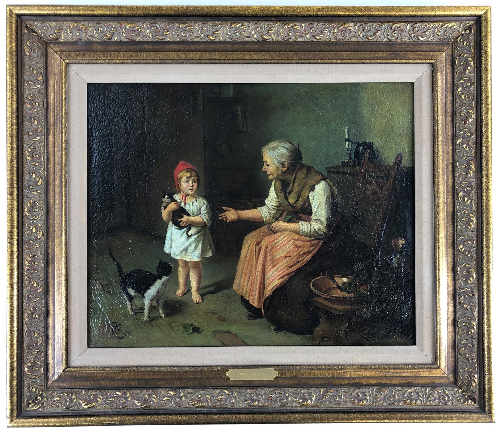 Aurelio Prosperi, Oil on Canvas Italian Genre Scene (1 of 4)