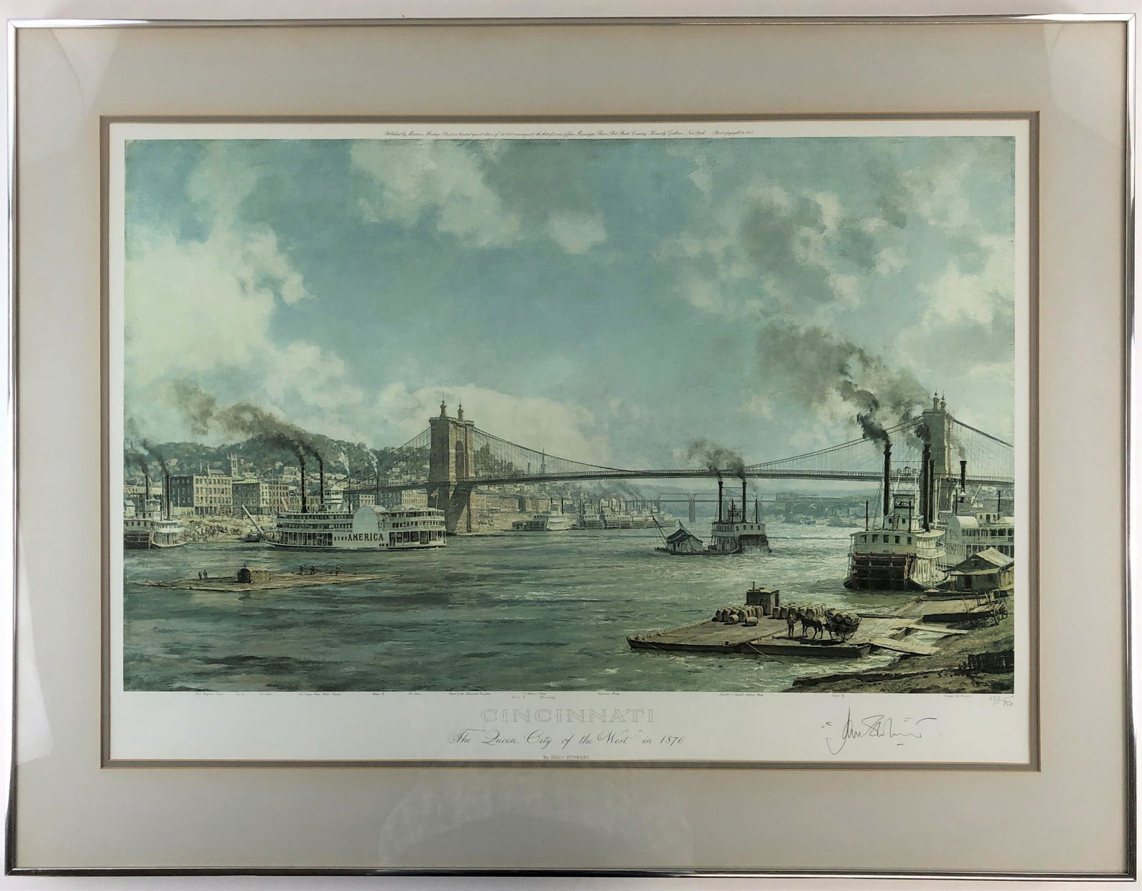 John Stobart, Signed Print, "Cincinnati, The 'Queen (1 of 7)