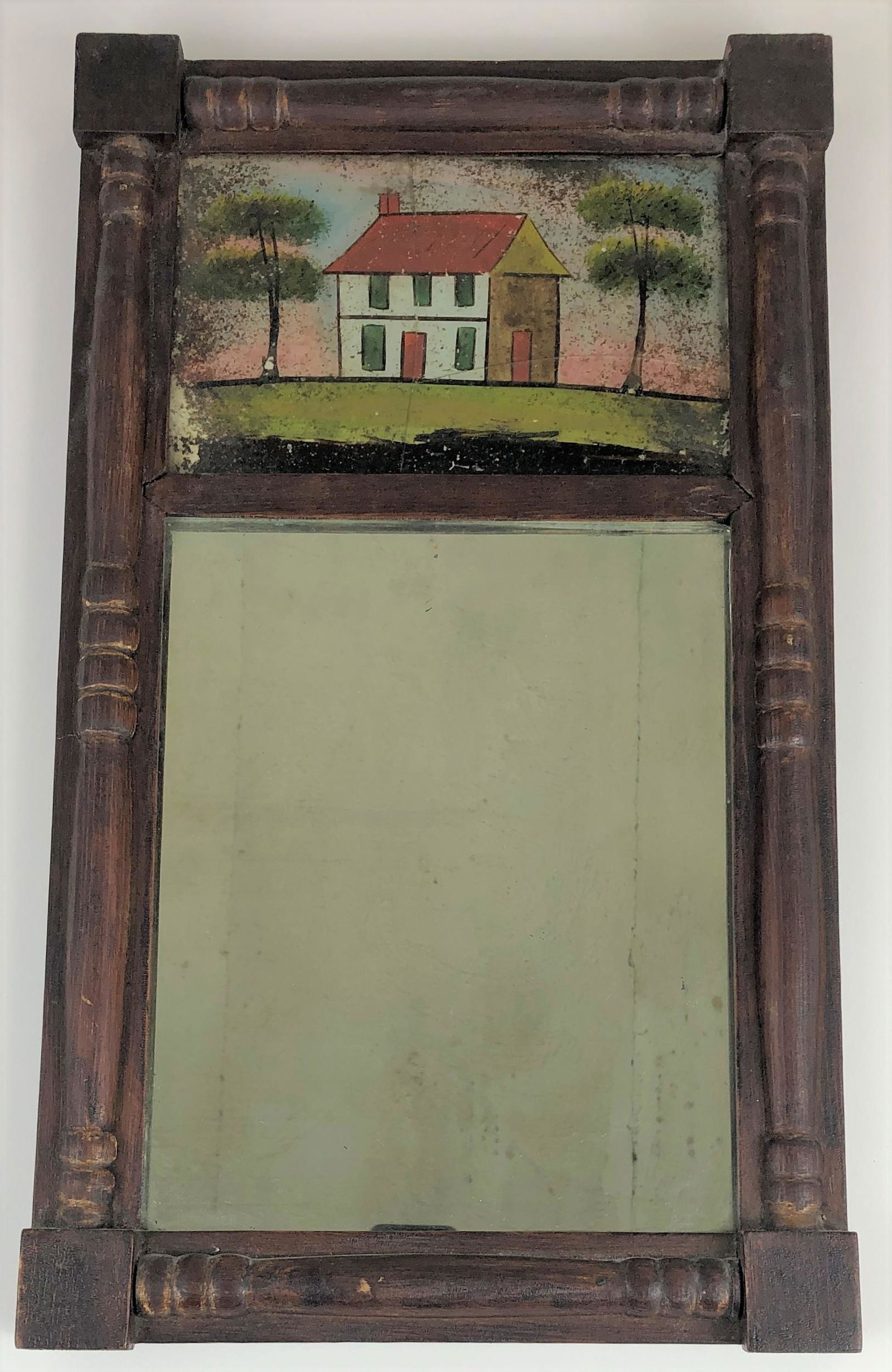 Pair of Federal Period Reverse Painted Mirrors (1 of 5)