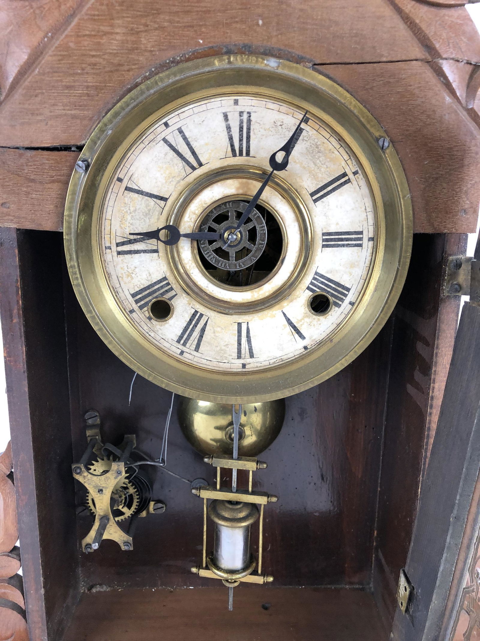 Antique Shelf Clock with Painted Door Oct 27, 2019 Caza Sikes in OH