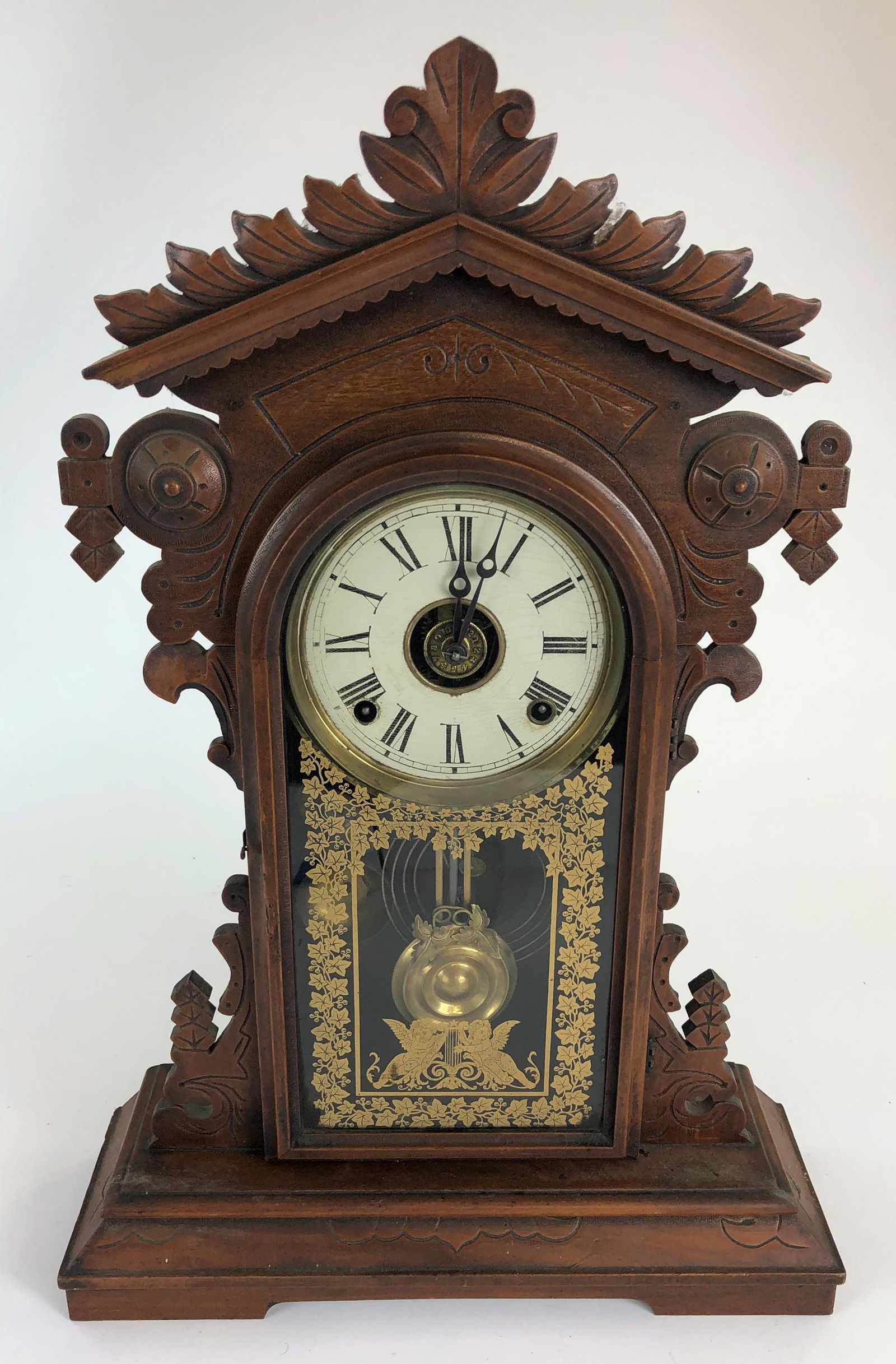 Antique Shelf Clock in Carved Case (1 of 2)