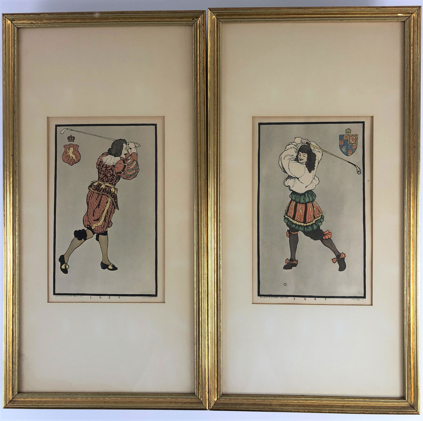 Two French Prints of 17th Century Golfers (1 of 3)