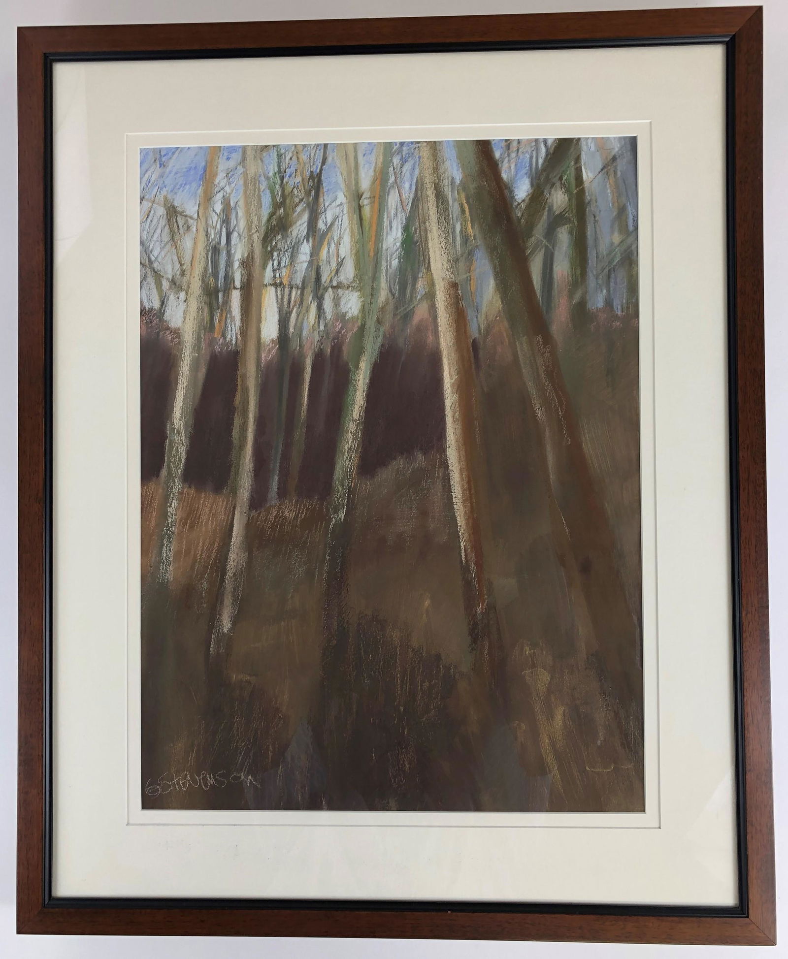 Large Watercolor Forest Scene by G. Stevenson (1 of 2)
