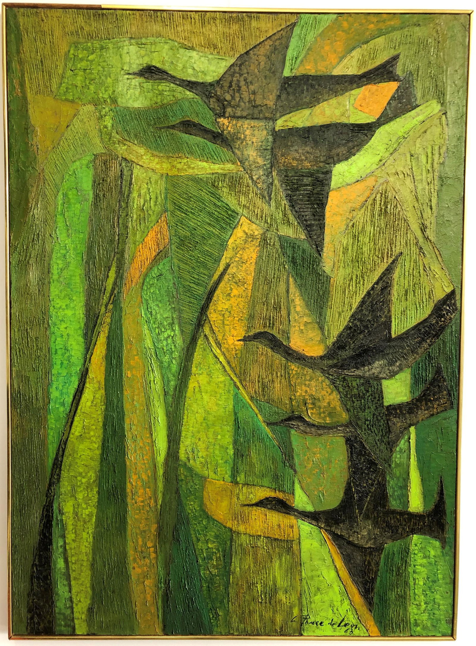 Abstract Oil on Canvas by Angelo Ponce de Leon (B. (1 of 2)