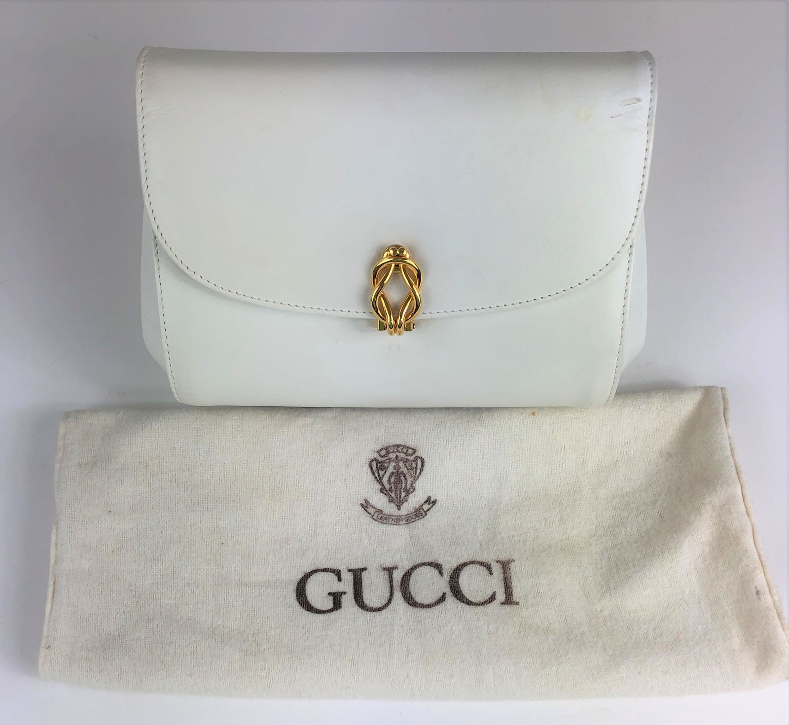 White Leather Gucci Handbag (1 of 2)