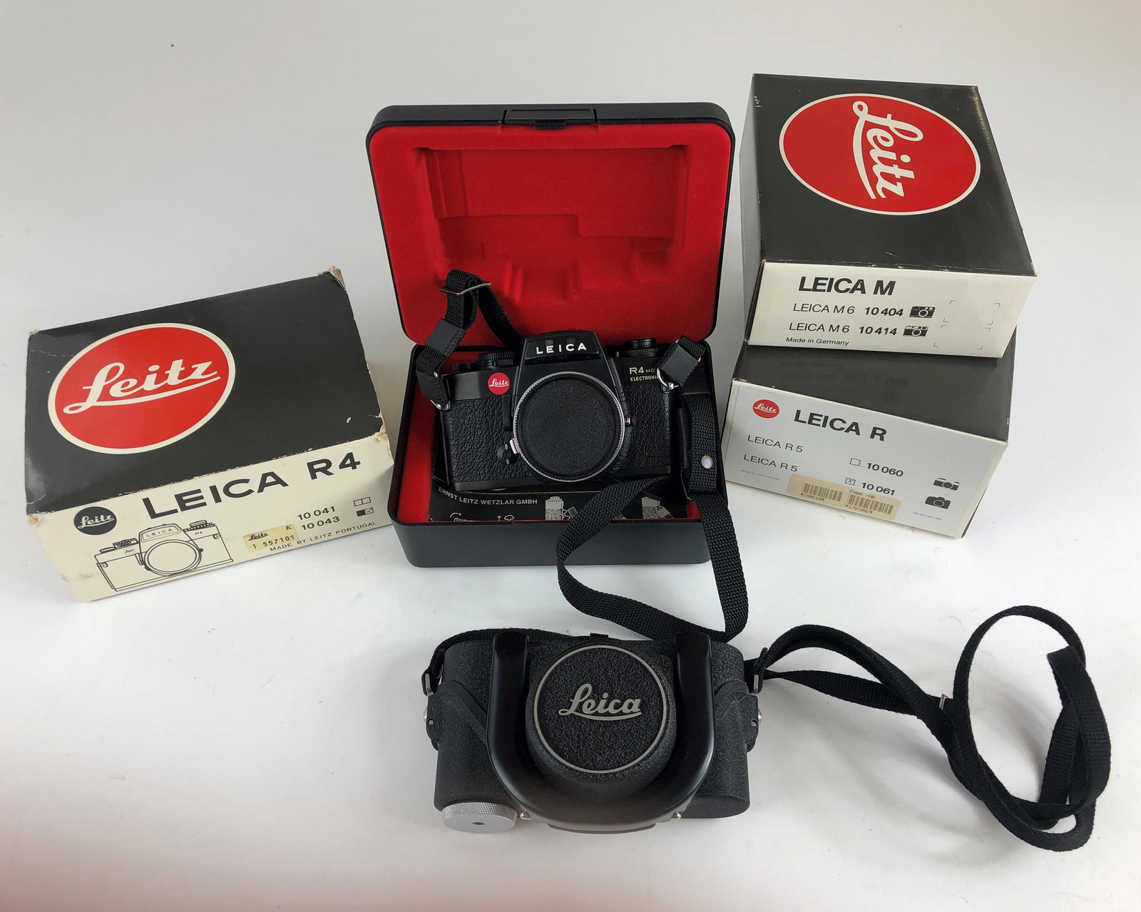 Leica R4 Camera Body New in Box, Plus R and M Empty: Leica R4 Camera Body New in Box, Plus R and M Empty Boxes, Plus Leica Camera Body