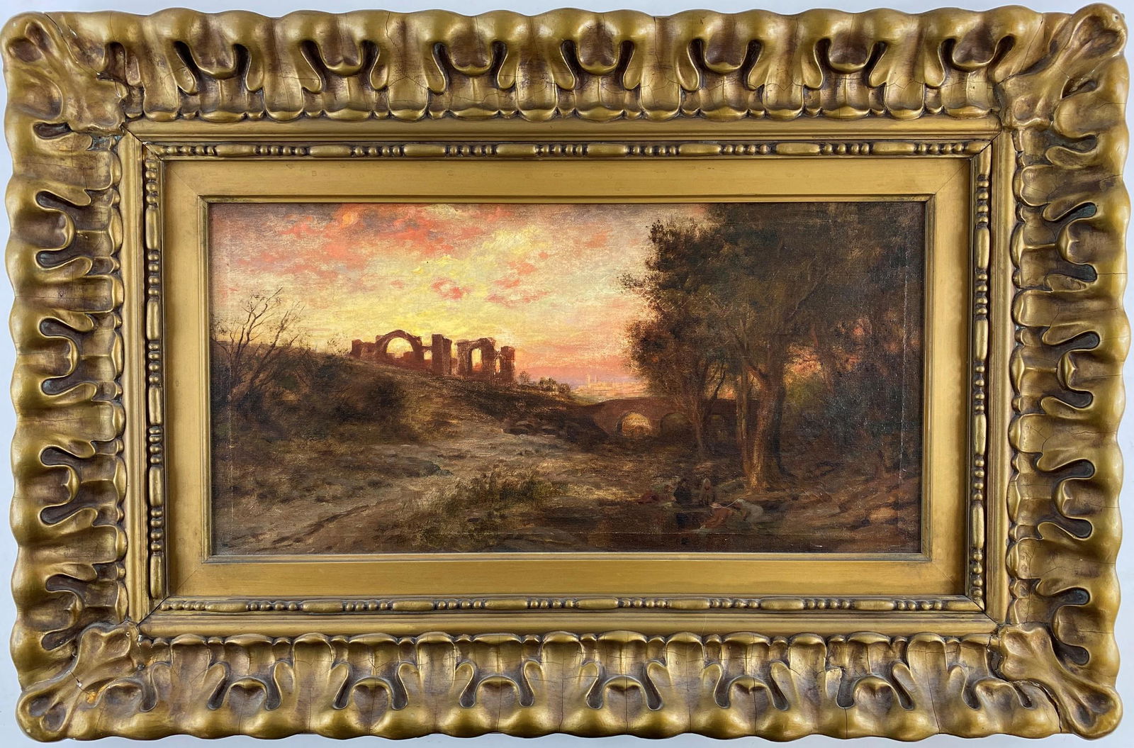 Luminist School Oil on Canvas Landscape with Classical (1 of 4)