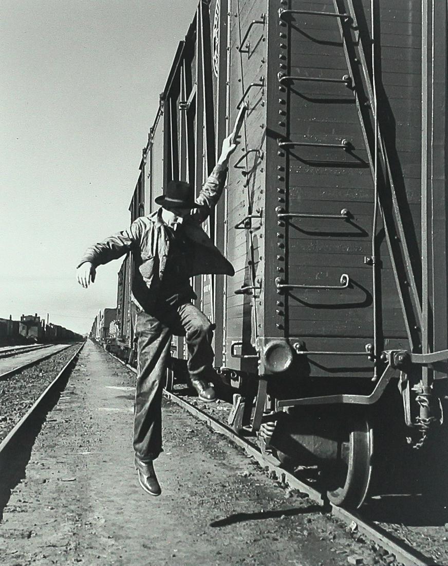 Horace Bristol (1908-1997), "Brakeman Jumping from (1 of 3)