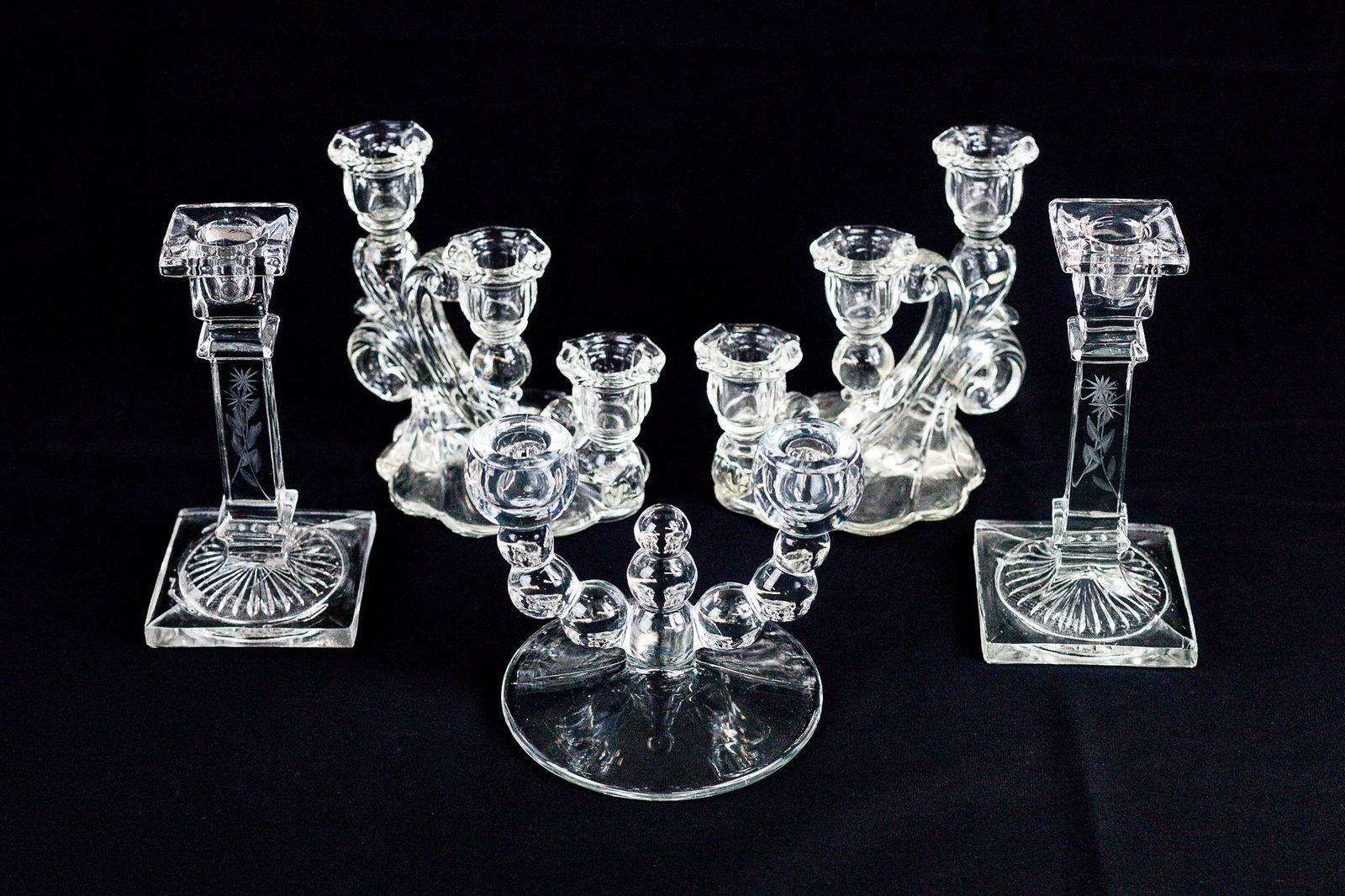 Collection of Glass Candlesticks (1 of 4)