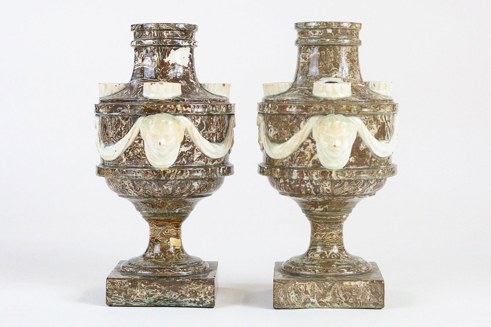 Pair of Marbled Surface Ceramic Vases (1 of 5)