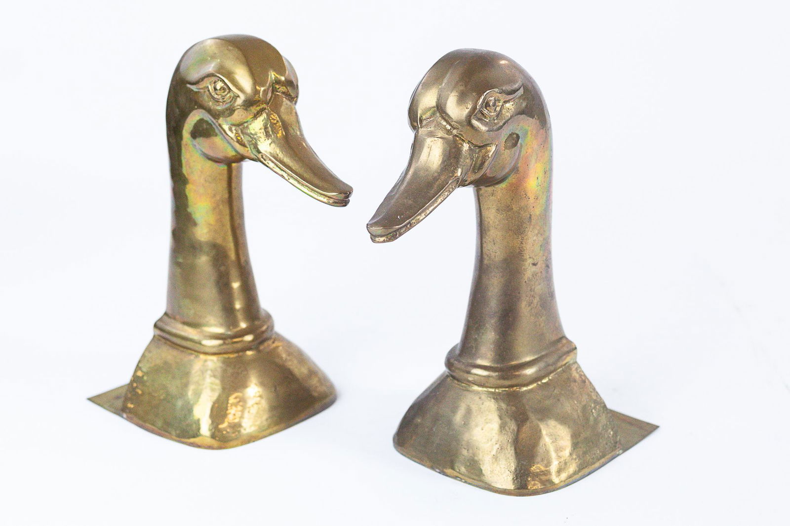 Ornate Pair of Brass Swan Bookends (1 of 4)