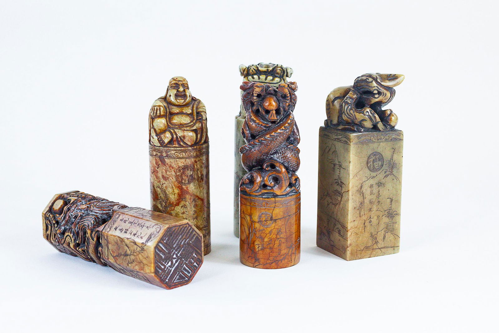 Group of Chinese Carved Soapstone Seals (1 of 7)