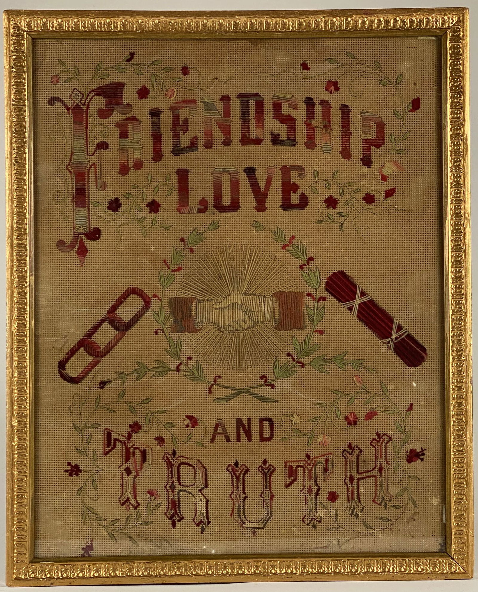19th Century Oddfellows Friendship Needlepoint (1 of 2)