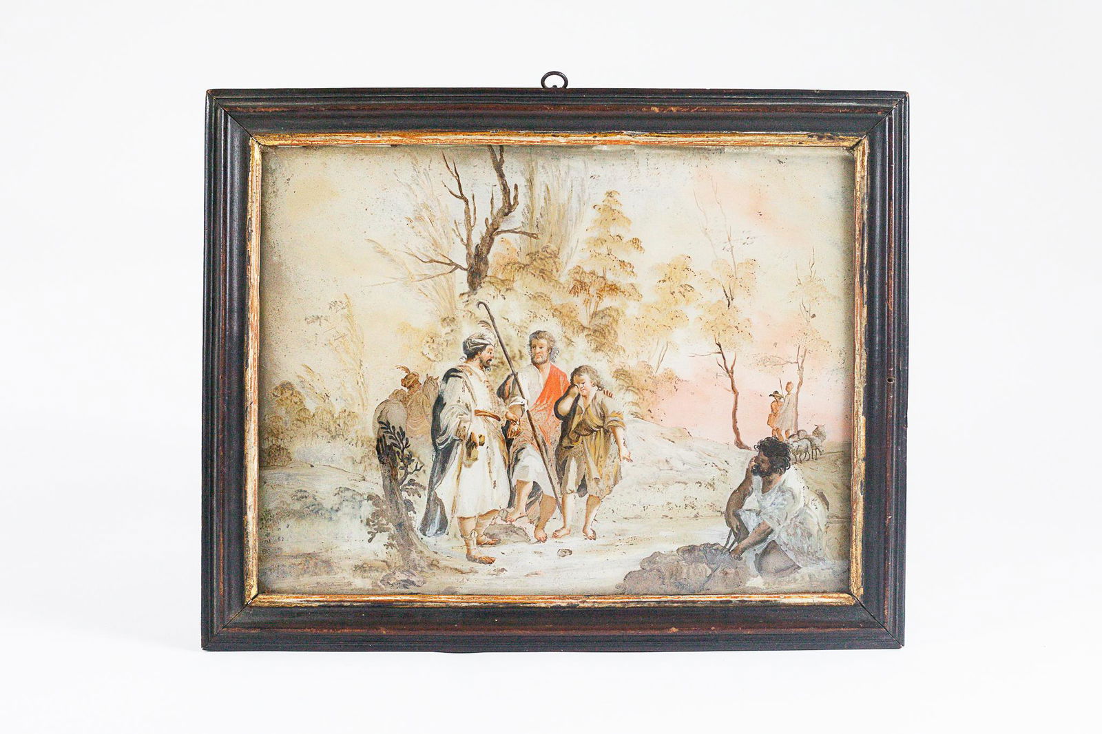 Reverse Glass Painting of Biblical Scene (1 of 4)