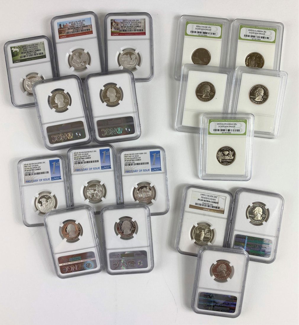 A Collection of 18 Ultra Cameo and Gem Proof State (1 of 7)