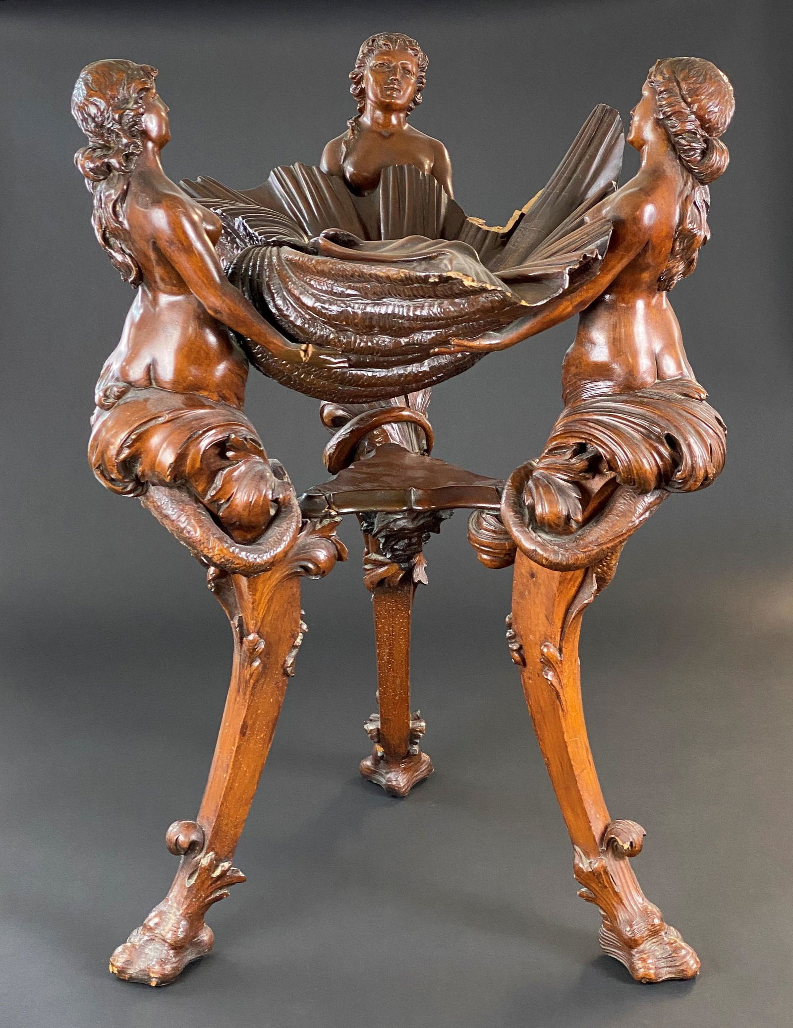 Exceptional Arts & Crafts Carved Table with San (1 of 14)