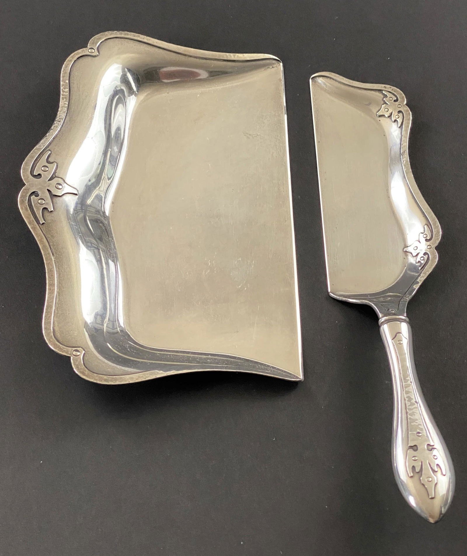 Arts & Crafts Shreve & Co. Sterling Crumber and Tray (1 of 4)