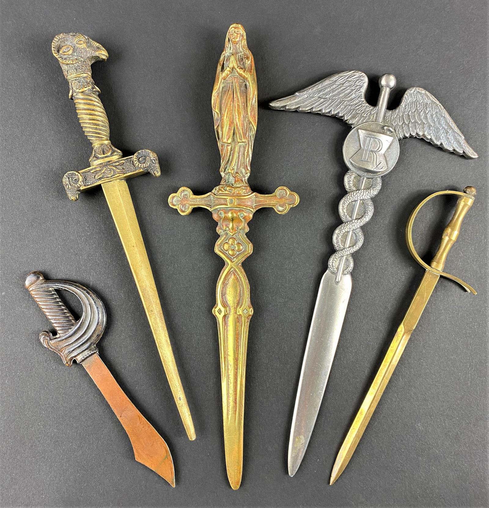 Collection of Five Sword Themed Letter Openers (1 of 5)