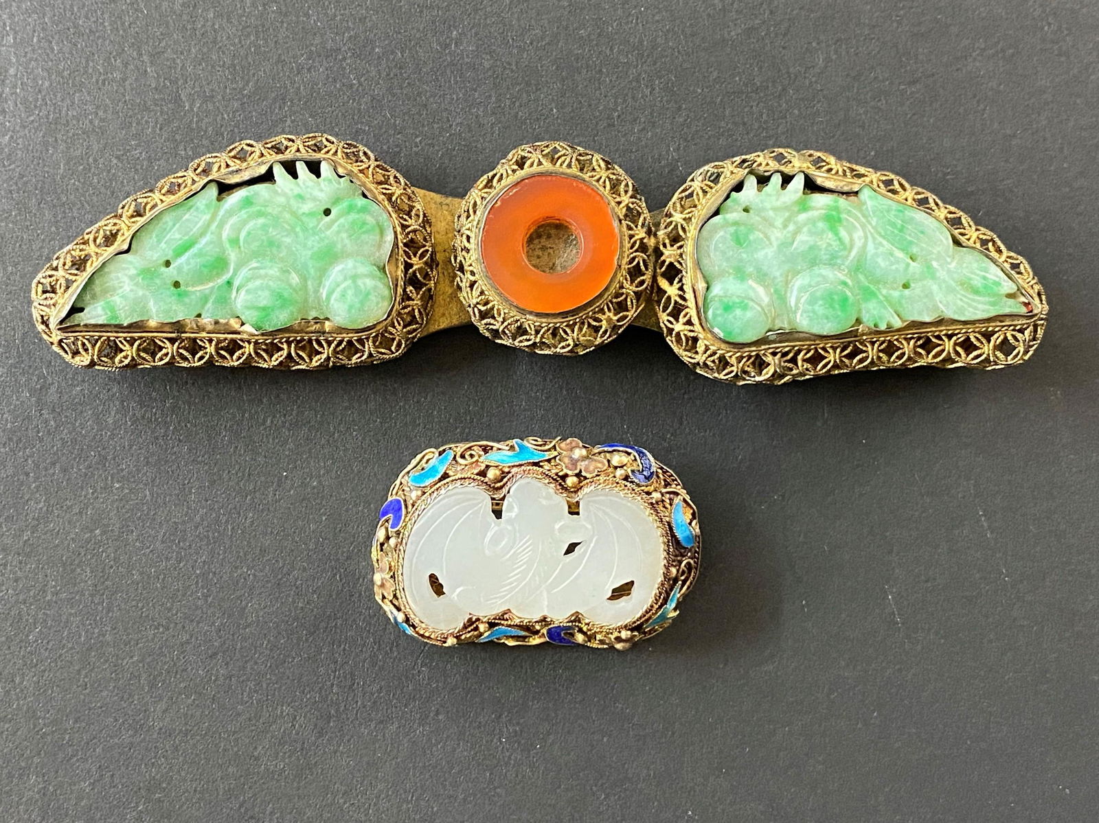 Chinese Jade, Enamel and Filigree Jewelry (1 of 9)